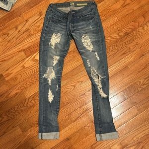 Flying money ripped skinny jeans